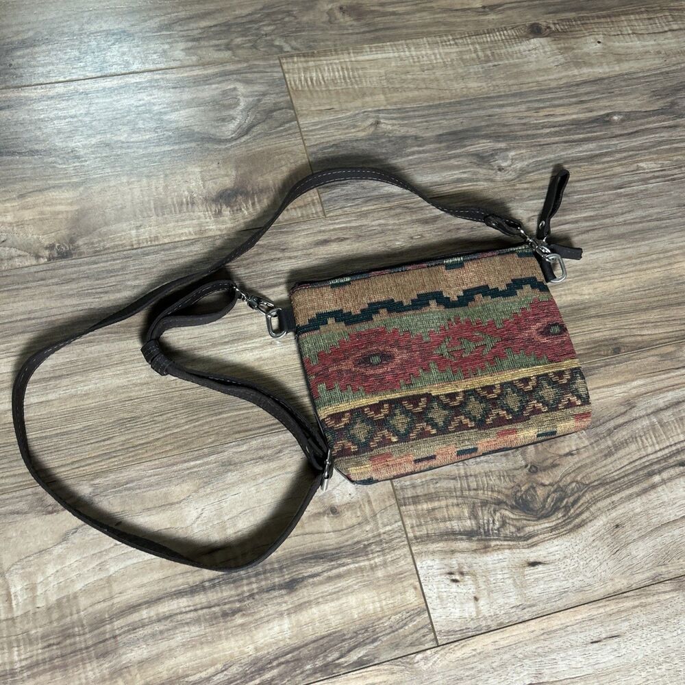 American West Crossbody Leather Shoulder Bag Purse Southwestern